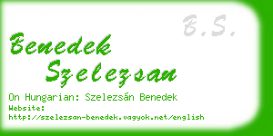 benedek szelezsan business card